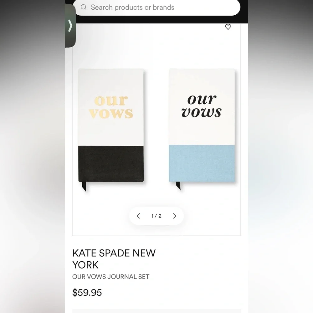 Kate Spade Our Vows His & Hers Journal Set